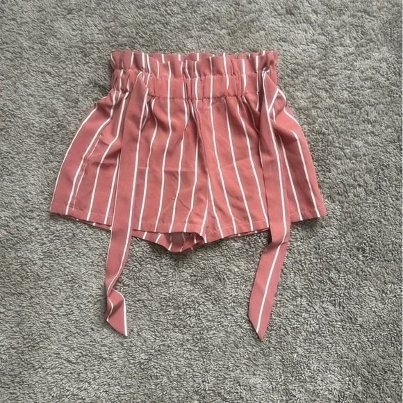 Waist Knot Detail Striped Short. - Picture 1 of 3